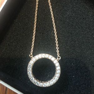 PANDORA rose gold circle pendant necklace